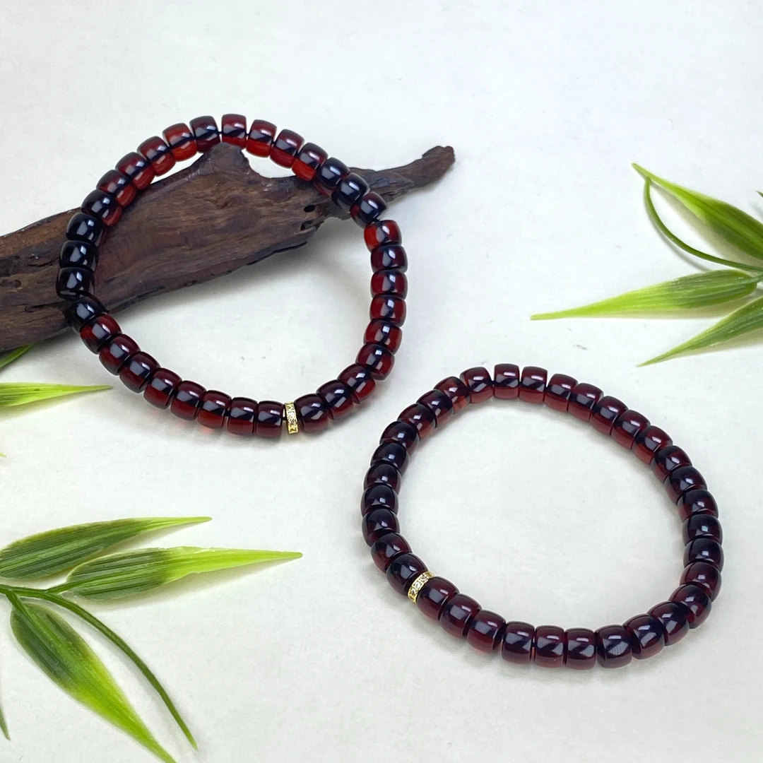 【铭记珠宝】琥珀DIY单圈手串24-DM03H62【多样性发一件】约4*6mm