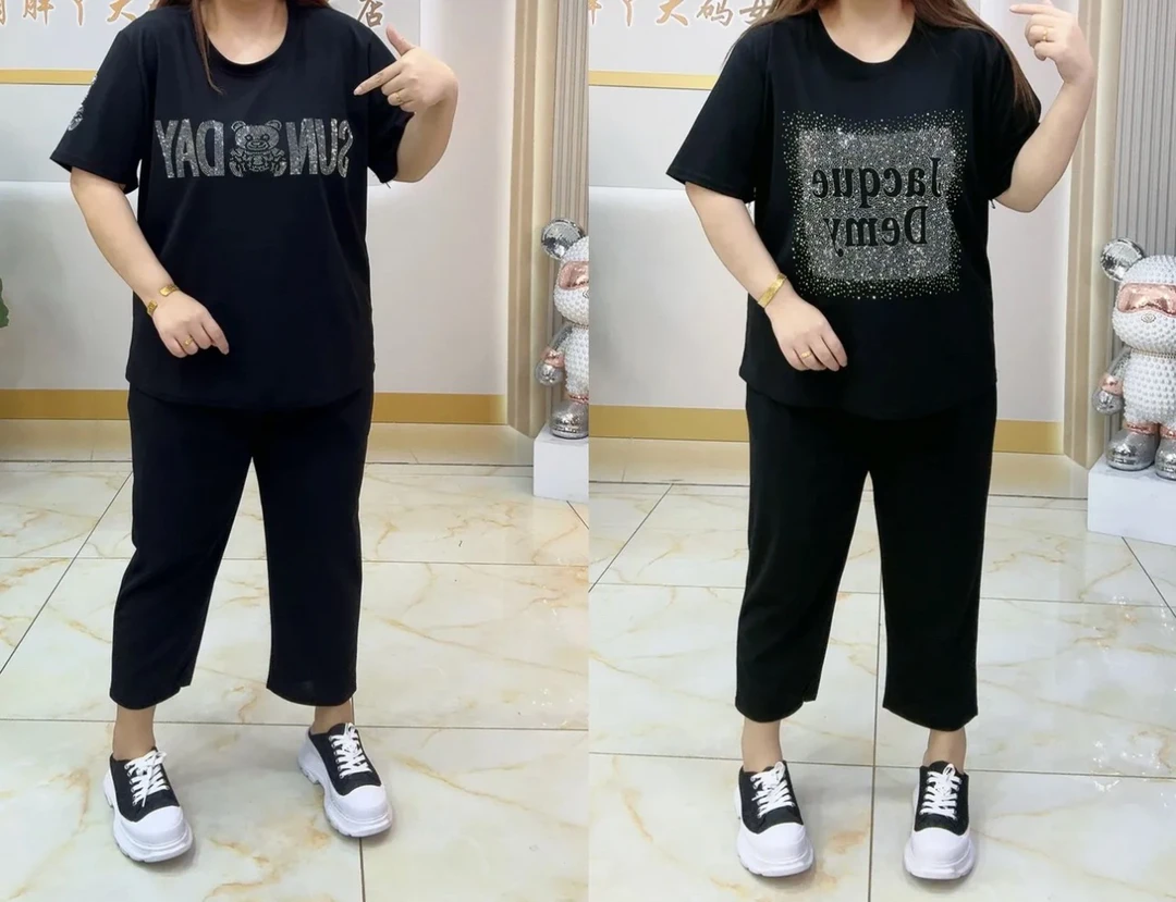 女装短袖洋气宽松时尚套装运动上衣t恤时尚套装显瘦外穿夏装