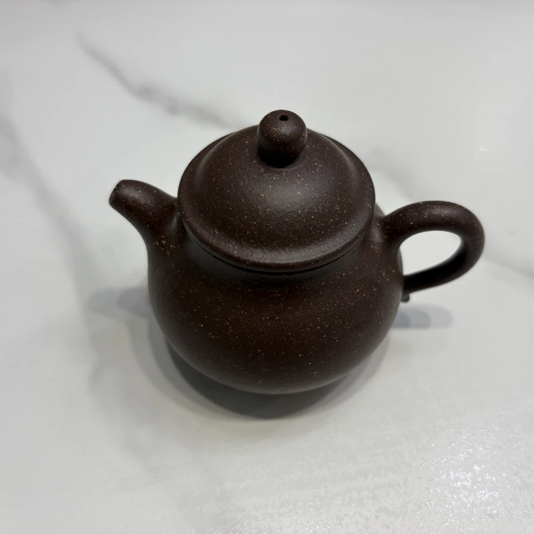 宜兴紫砂壶精工半手原矿大水潭天青泥潘壶（130cc）