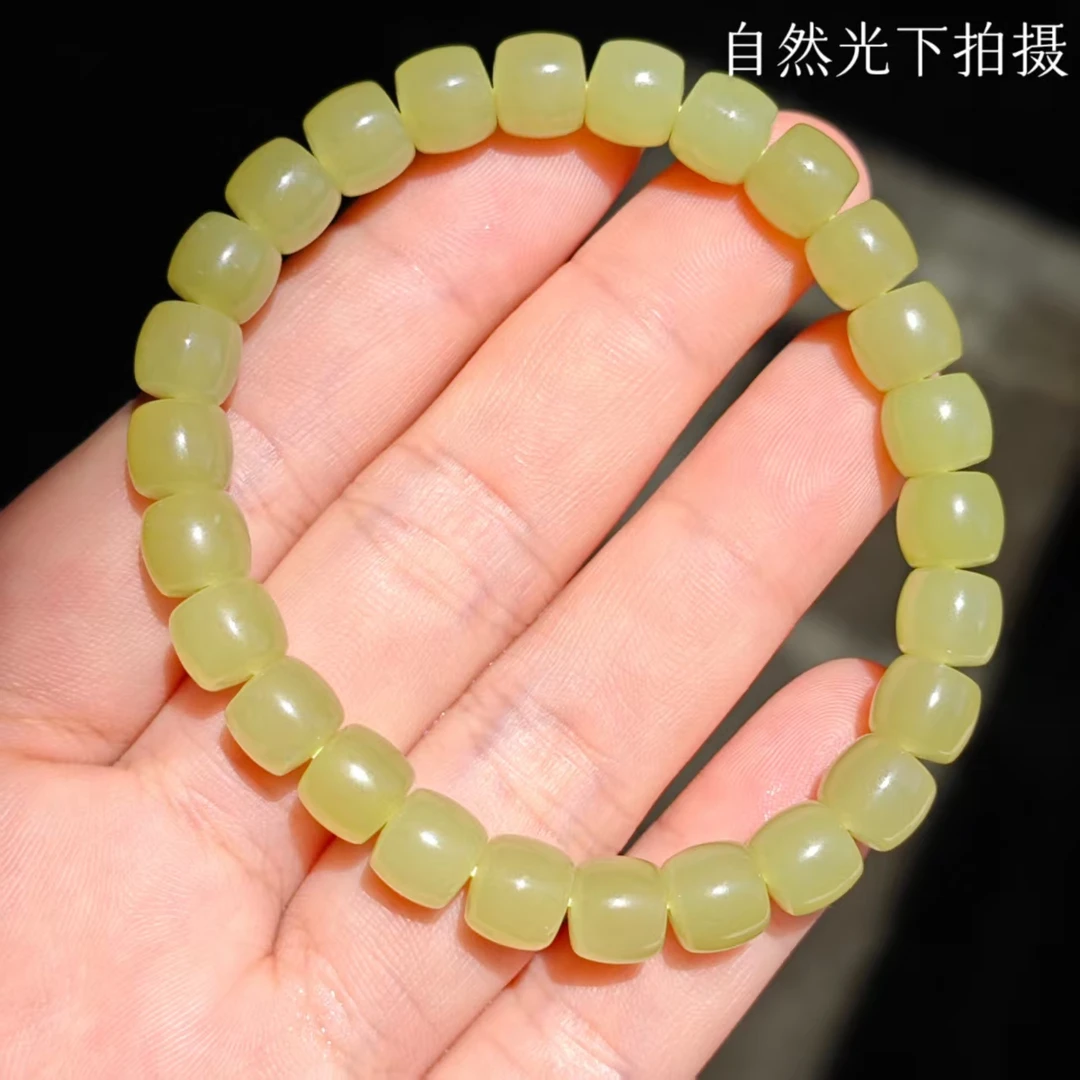 爱思尔新疆和田玉手串冰黄口直切8*8手串DG0626-01（多样性发货）