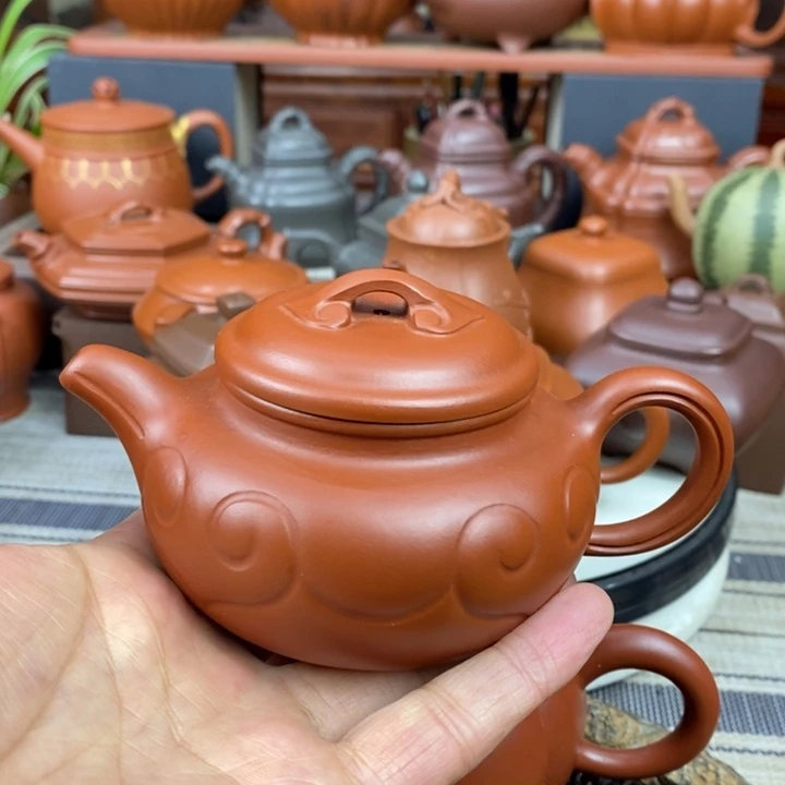 紫砂茶壶仿古如意120-220cc原矿赵庄朱泥