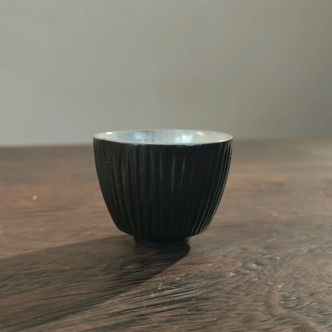 【九姐爱喝茶】诧寂黑-入间条纹茶杯（Q0798）