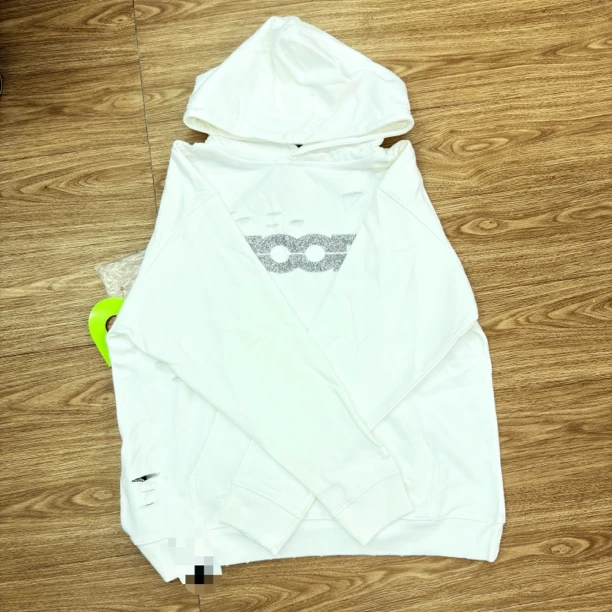 G家钻碎破洞重磅连帽卫衣