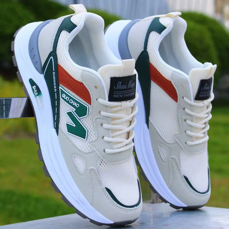 夏季新款单网镂空透气老爹鞋学生百搭软底鞋子男防滑耐磨休闲男鞋