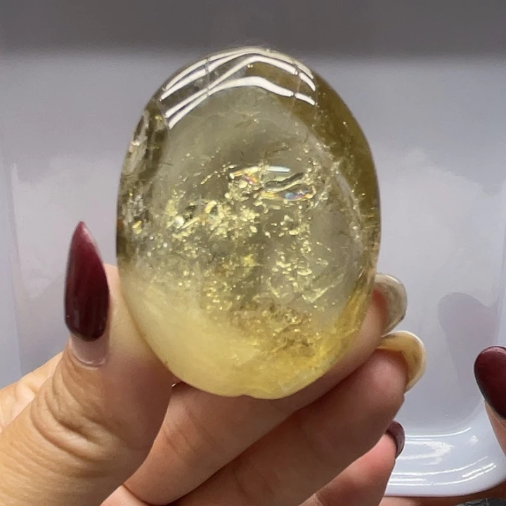 珠宝半成品水晶未镶嵌5黄水晶把玩长4.9宽3.6厚2.5