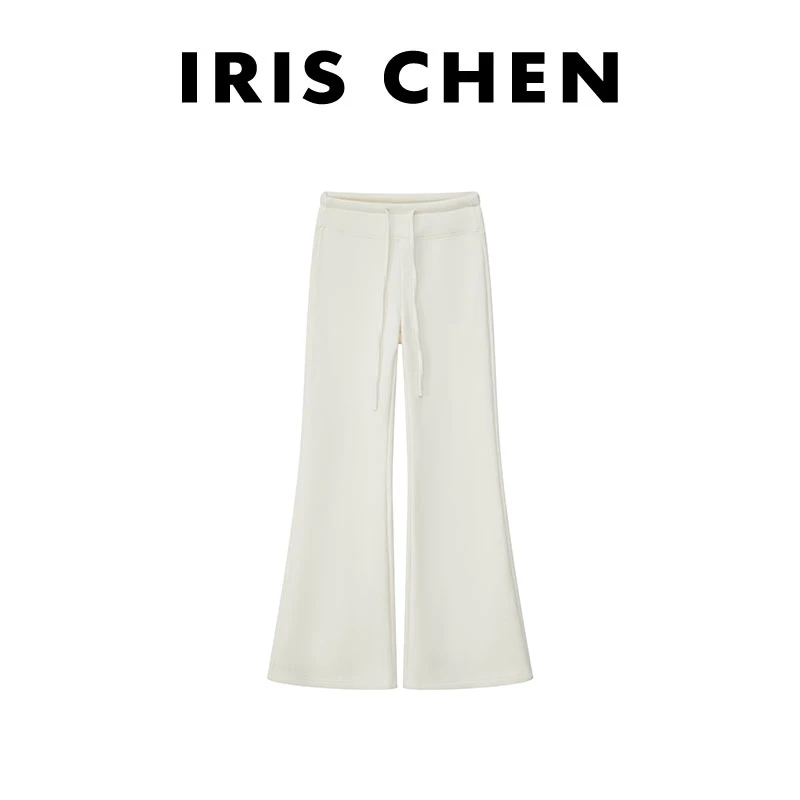 IRIS CHEN 比例裤 2025冬“加绒棉质530g”弹力系带微喇裤25KZ1128