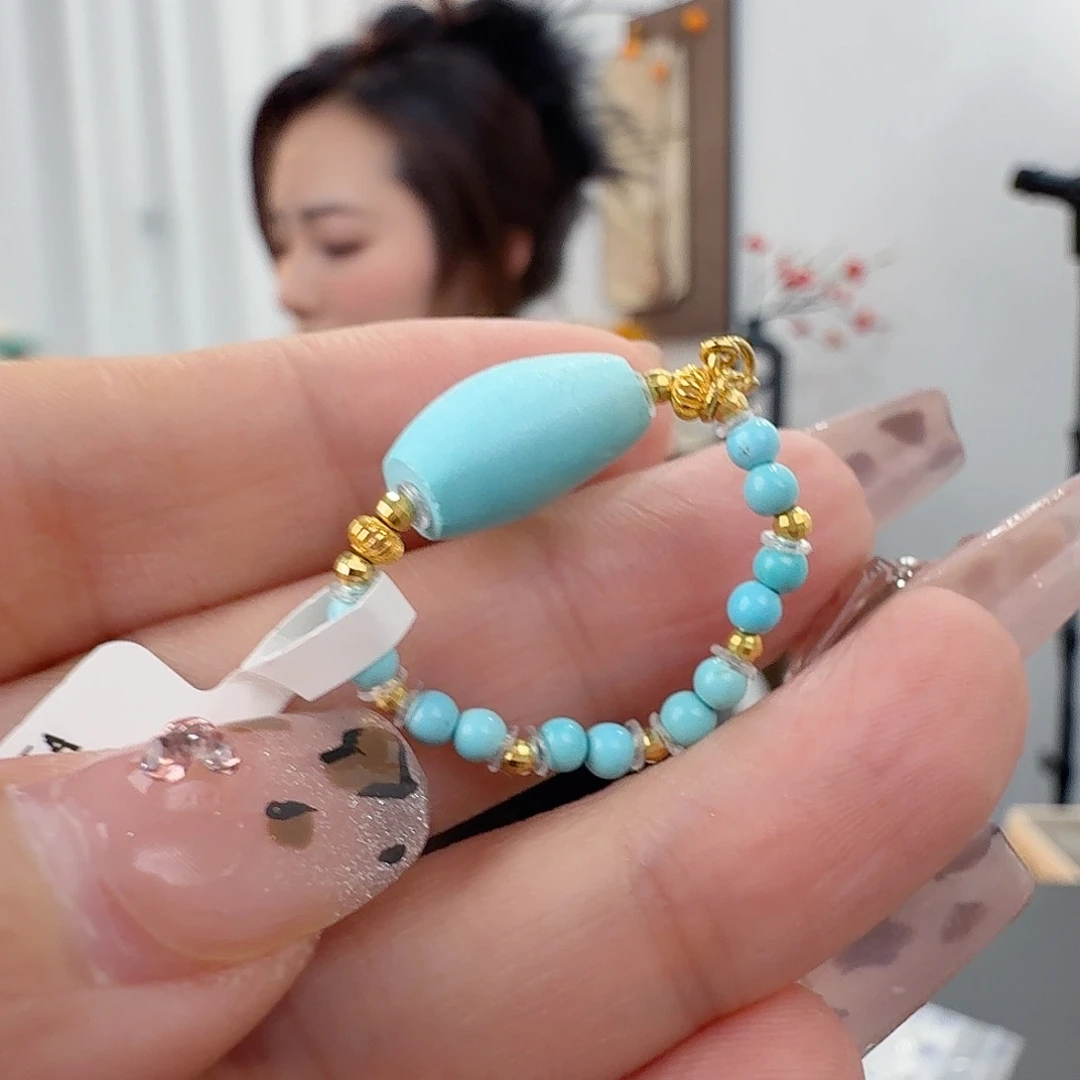 绿松石18K金镶嵌珠宝奇石