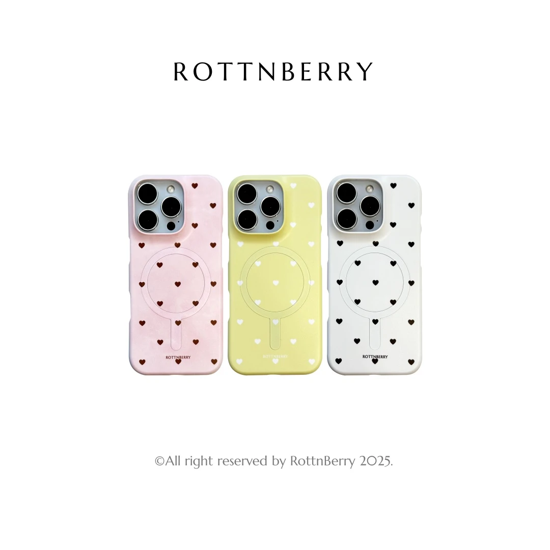 RottnBerry · 怦然心动 手机壳清新爱心磁吸iphone16/15promax