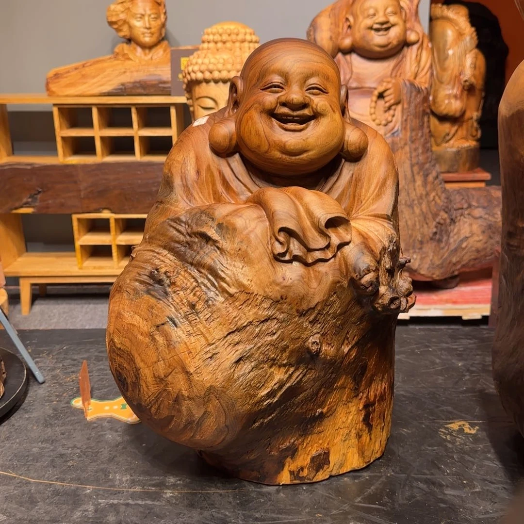 香樟木杭****堂香樟木 布袋弥勒