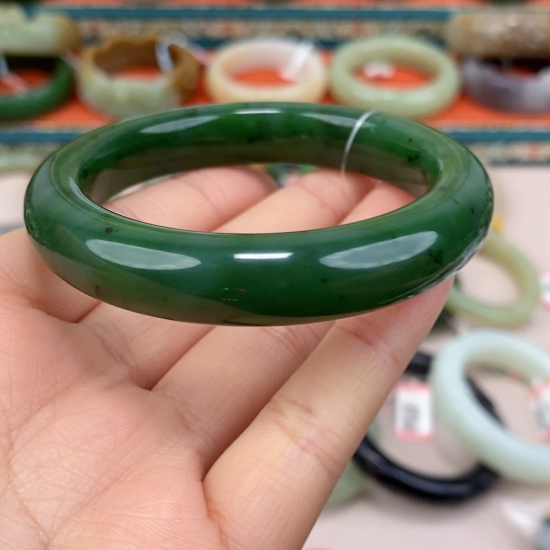 和田玉未镶嵌颈饰碧玉手镯55#