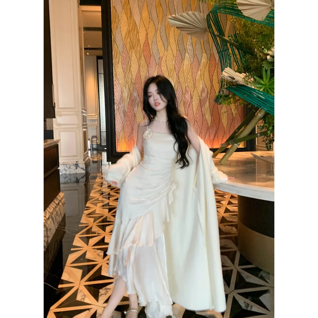 轻奢网红款绮梦晚宴人鱼姬裙摆高级感战袍小礼服吊带裙女时髦气质