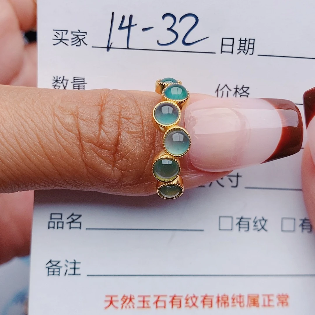 翡翠戒指银S925镶嵌戒指