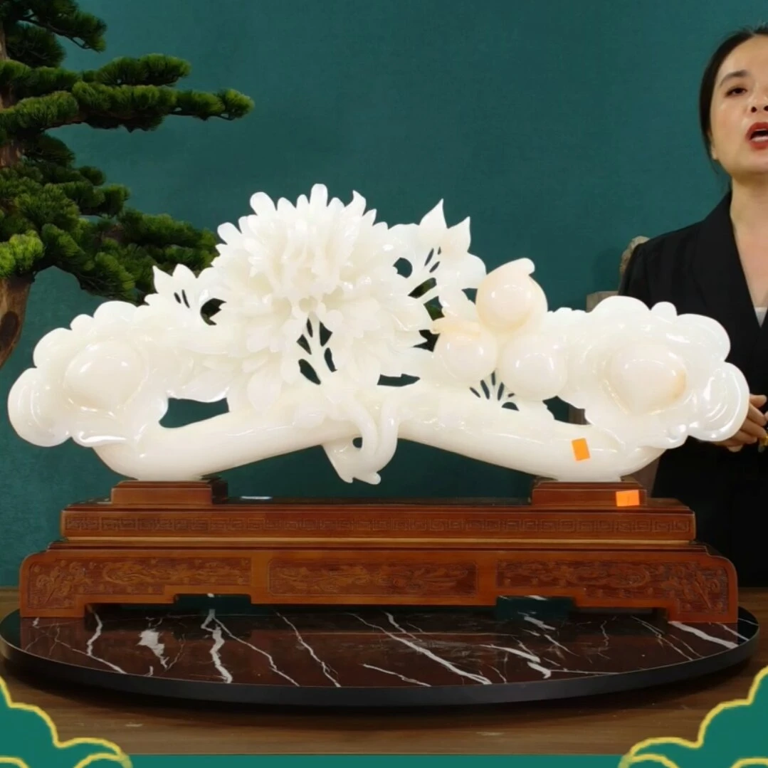 天然雕刻花摆件家居办公室新居乔迁开业送礼佳品高档创意