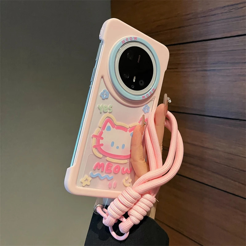 涂鸦猫咪狗狗适用华为mate70pro手机壳p70超薄无边框mate60女款