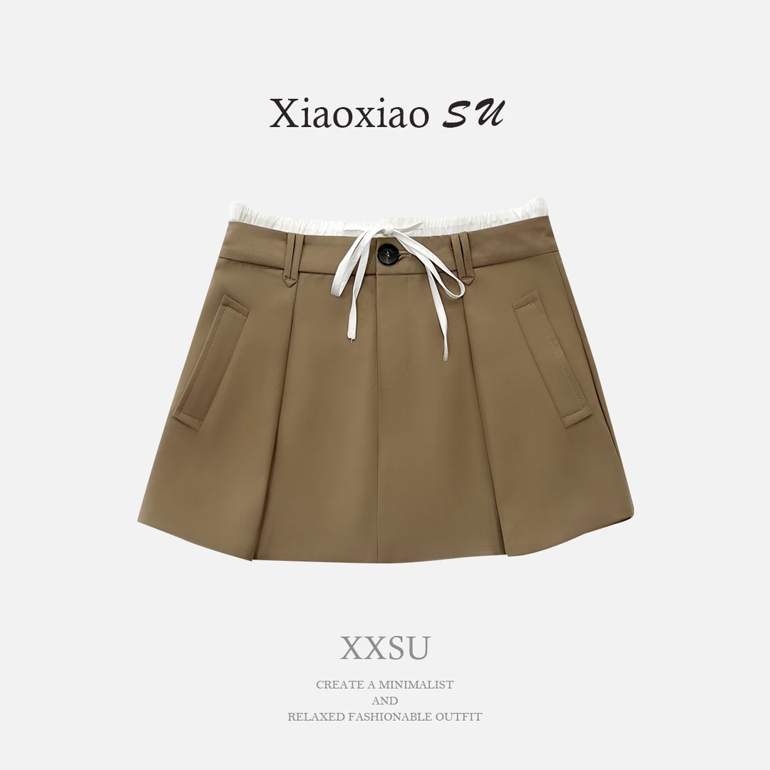 小小苏潮流小众设计款潮流裙高腰裙短款时尚休闲百搭;XCFC10