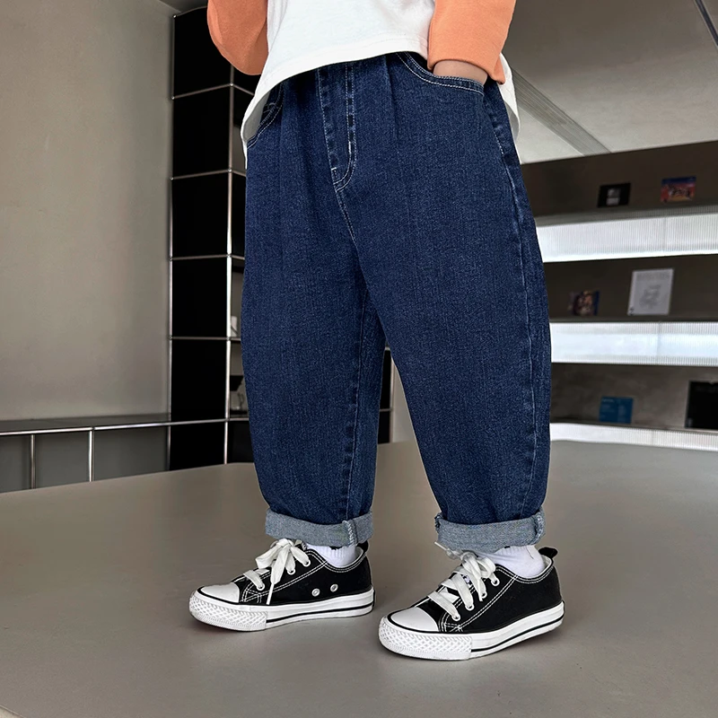 清仓X4294牛仔色男童牛仔裤子春装春秋新款婴儿童装小童宝宝洋气