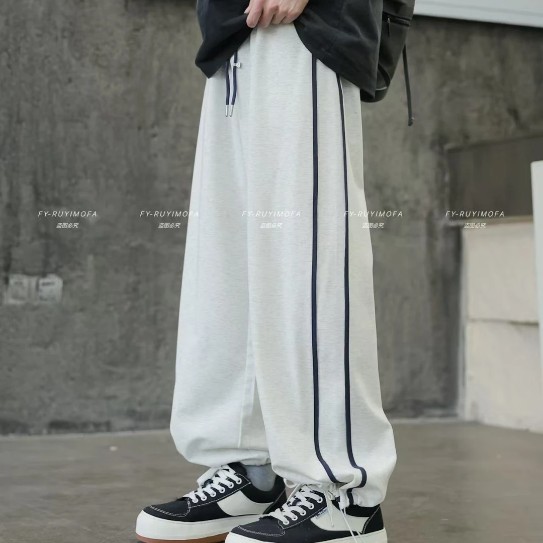 青少年潮牌夏季超薄弯刀卫裤