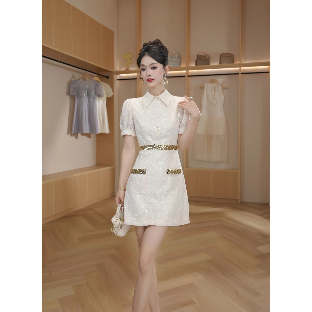 【设计师定制】 轻奢法式提花气质显瘦连衣裙21639