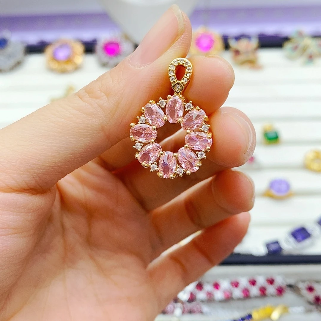 吊坠(赠链)彩色蓝宝石未镶嵌