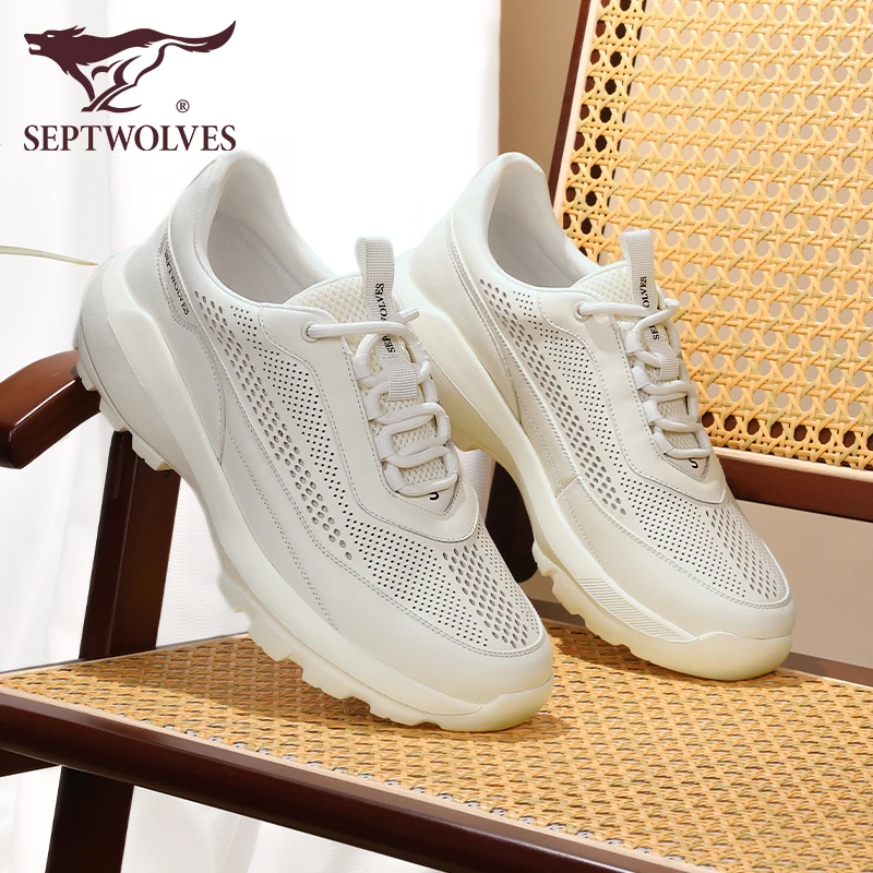 七匹狼男鞋2025新款秋季男士透气大网孔网面男鞋轻便软底休闲鞋男
