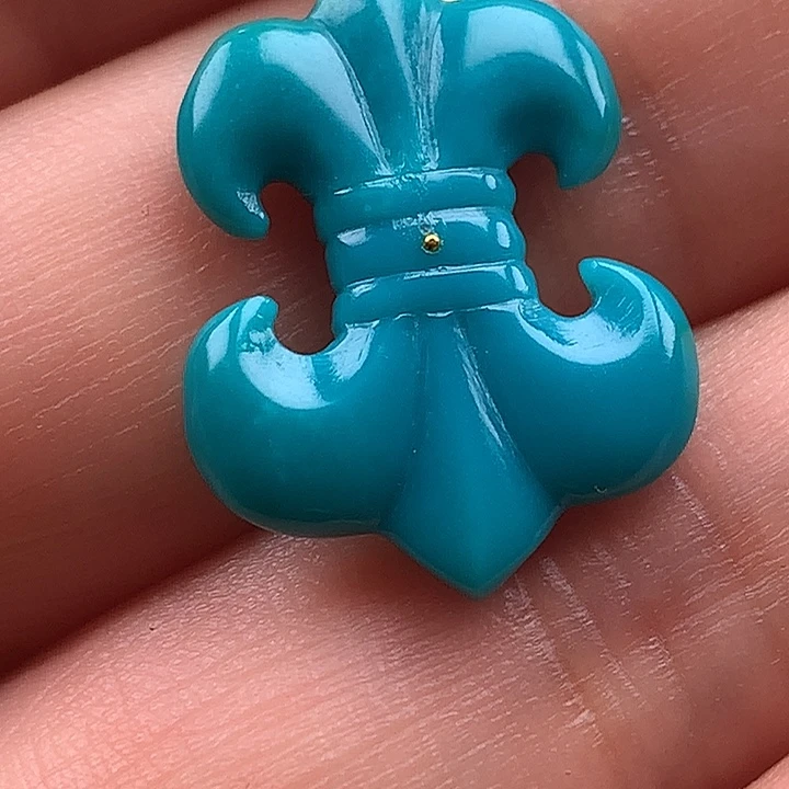 海***胜绿松石18K金镶嵌珠宝奇石