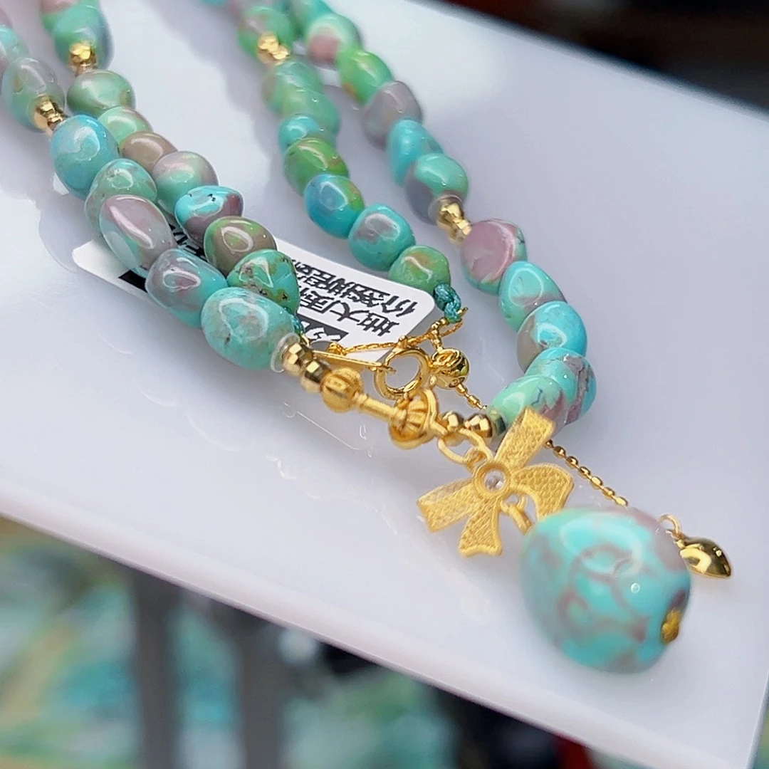 绿松石珠宝奇石18K金镶嵌