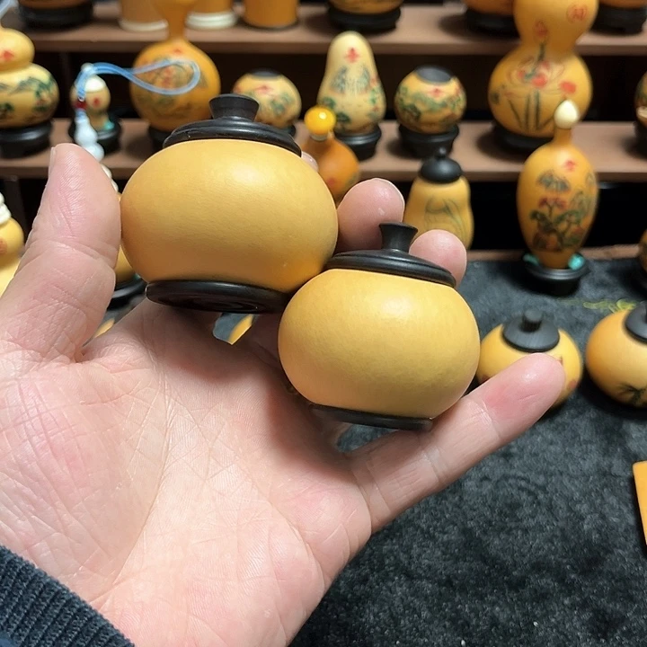 月**心纯手工檀木镶口茶叶罐