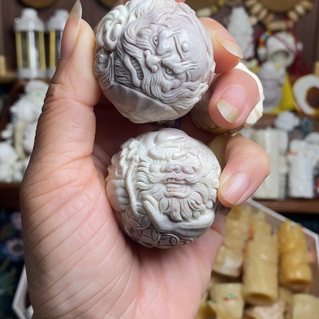 鹿骨把件12号钟馗手球