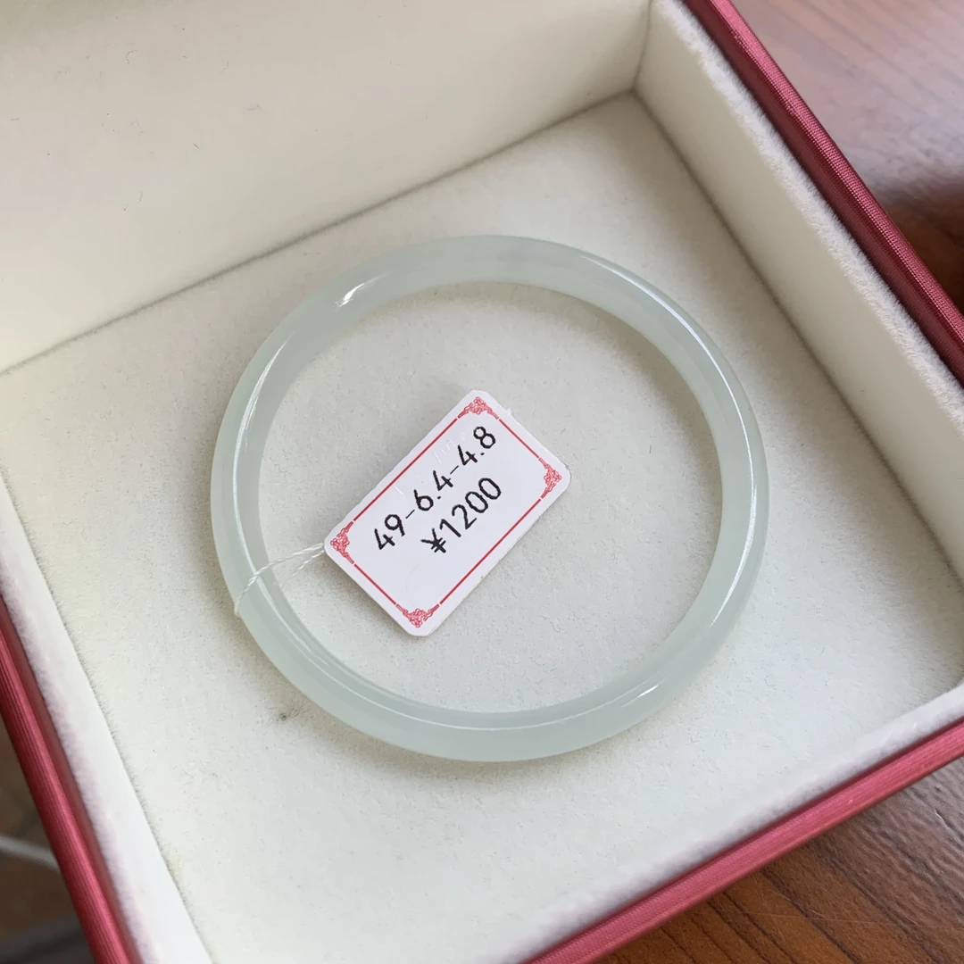 细条49圈手镯天然缅甸翡翠手镯A货起光胶润无裂