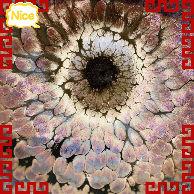 建阳建盏魏轩浩瀚星河幻彩配礼盒证书大尺寸厚重感足主人杯用作茶