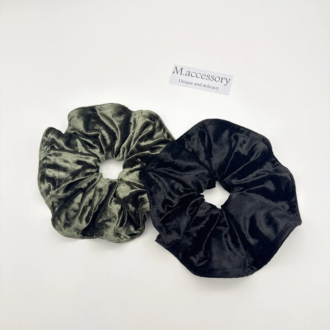 Mi33 韩版饰品 纯色褶皱大肠发绳发圈 Q061057