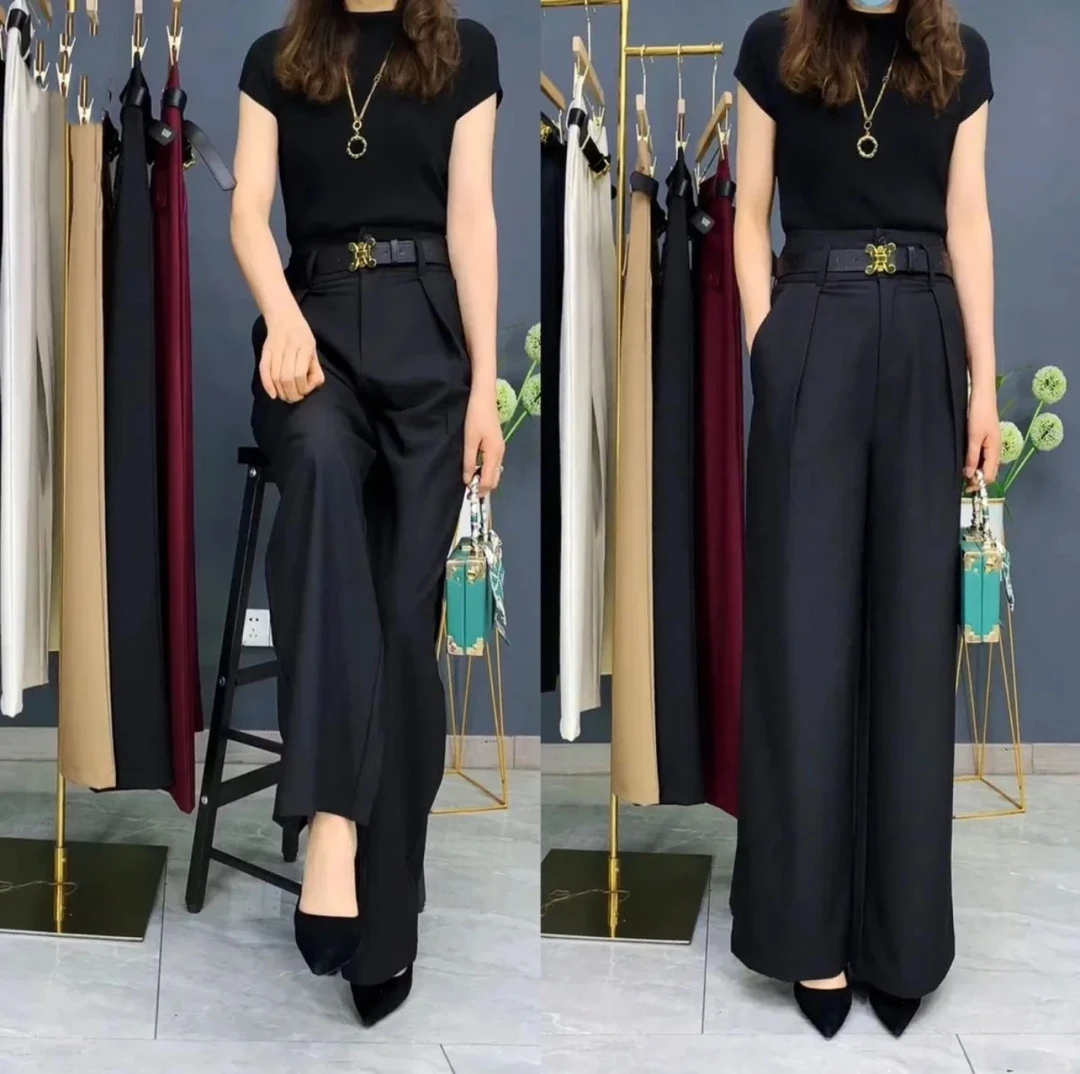 【送腰带】春秋新款洋气高档阔腿裤女垂坠感西裤气质休闲显瘦长裤潮