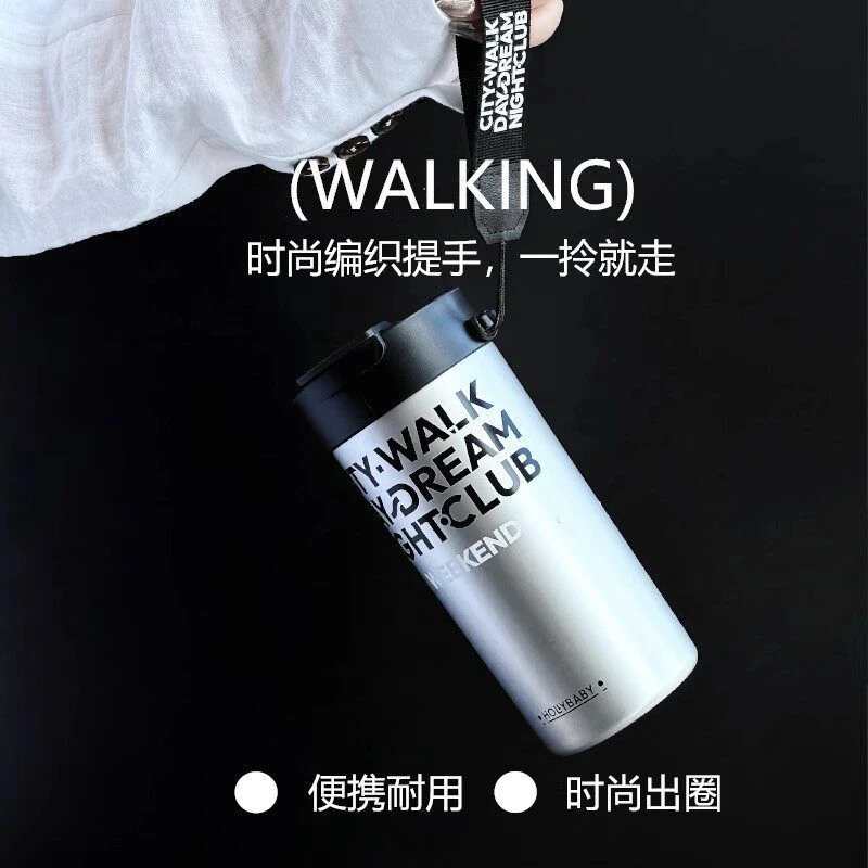 HOLLYBABY保温杯咖啡杯女男2025新款便携陶瓷内胆车载水杯子