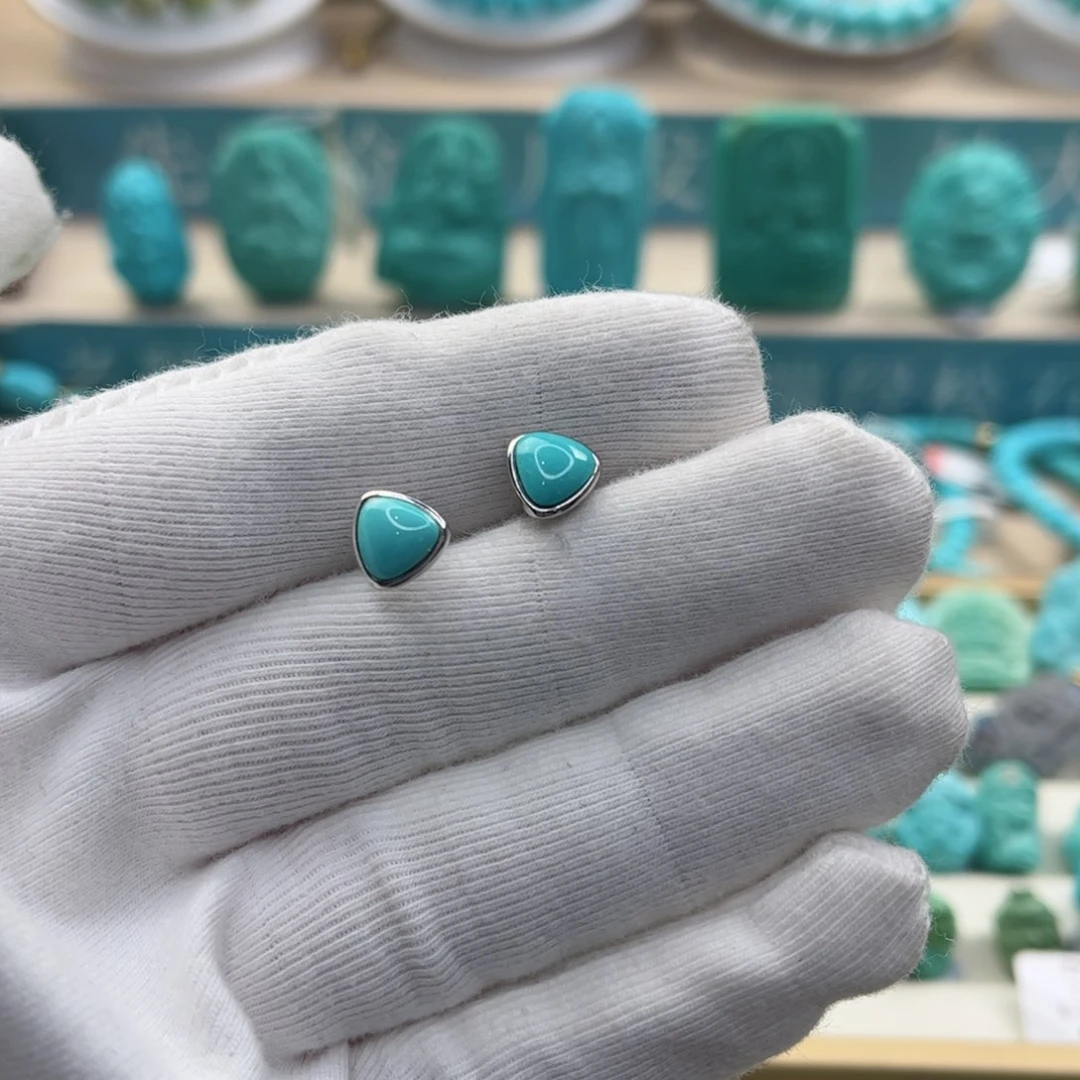 绿松石珠宝奇石银S925镶嵌