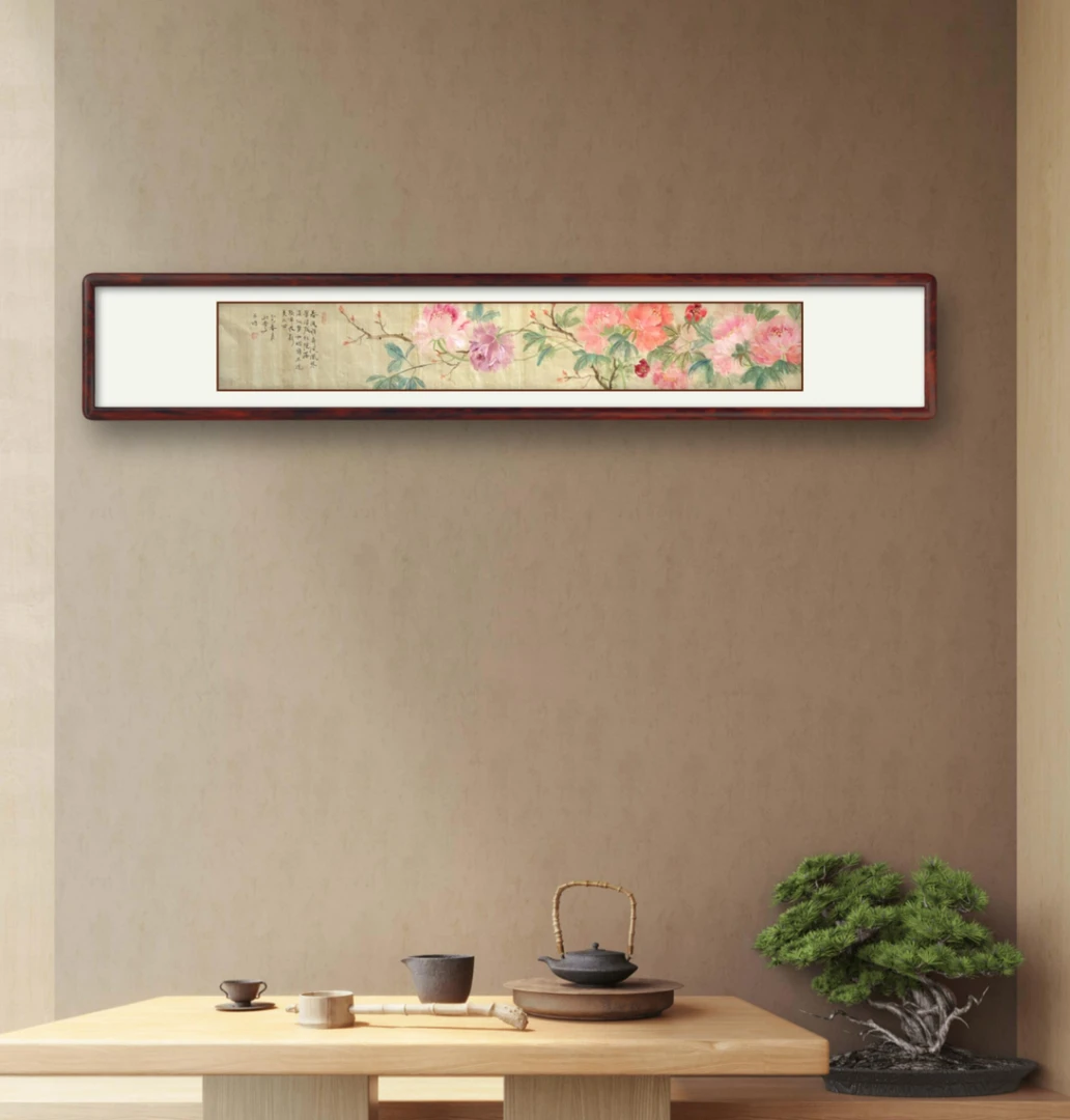 新中式植物花卉客厅沙发背景墙装饰画大气茶室挂画玄关壁画