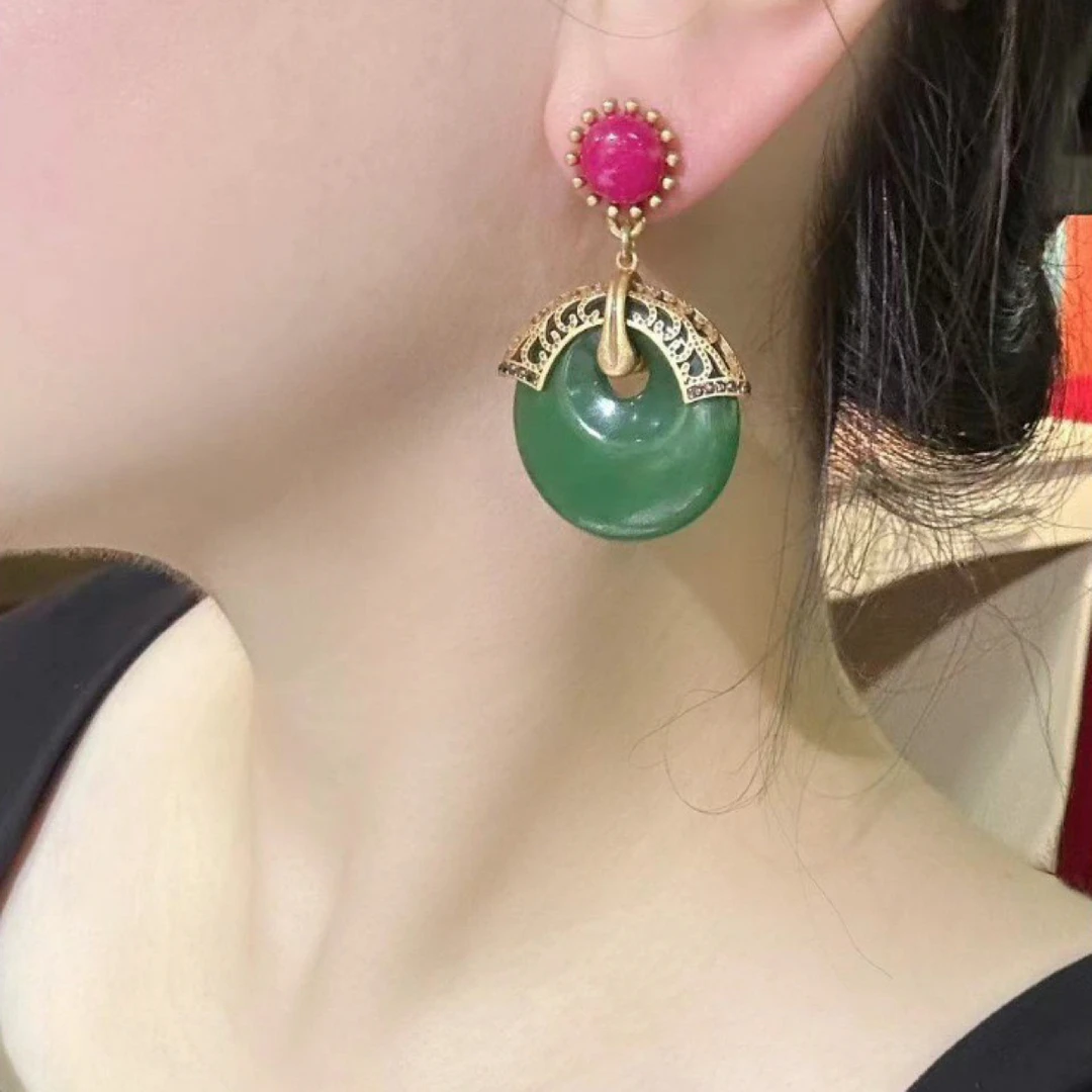 铜合金耳饰 青岛饰品新款小众复古时尚气质中国风中式耳环批发