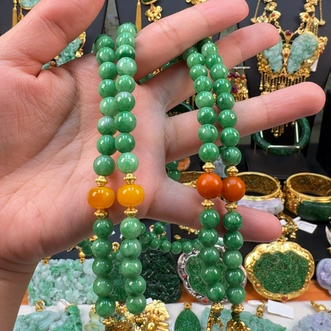 翡翠未镶嵌颈饰8mm万能链