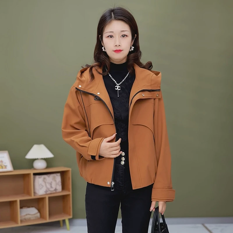 A019春季新品时尚休闲短百搭款外套高档减龄显瘦中老年外套妈妈装