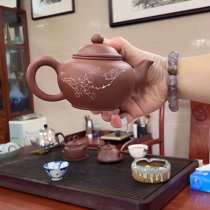 茶壶紫泥老紫砂厂水平壶280ml福利