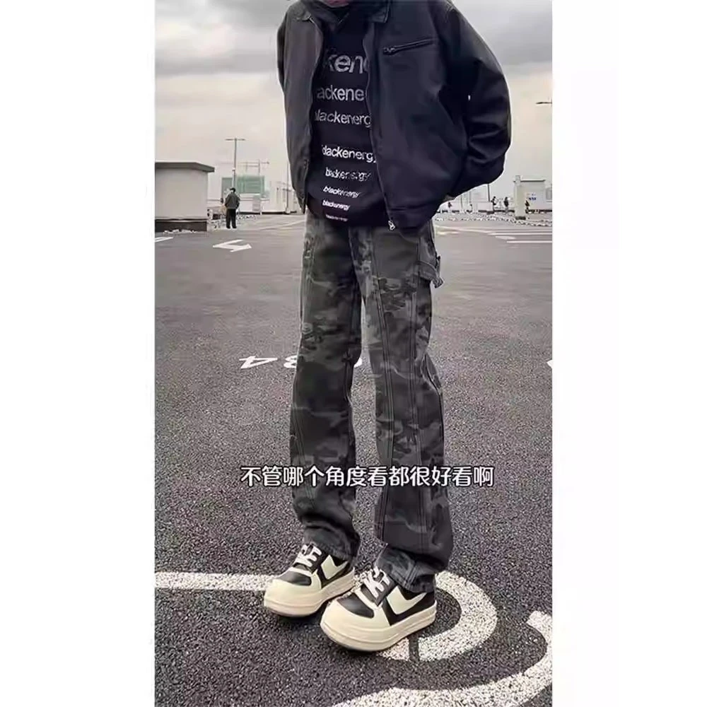 ASKISR美式高街直筒裤宽松休闲工装裤潮ins伐木裤 -DY258