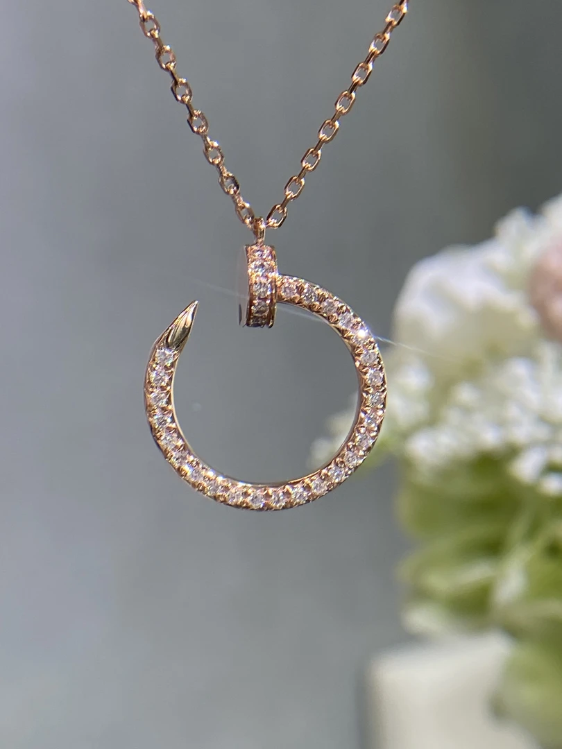 【琳熙定制】18k真金真钻锁骨链高版钉子满钻轻奢项链