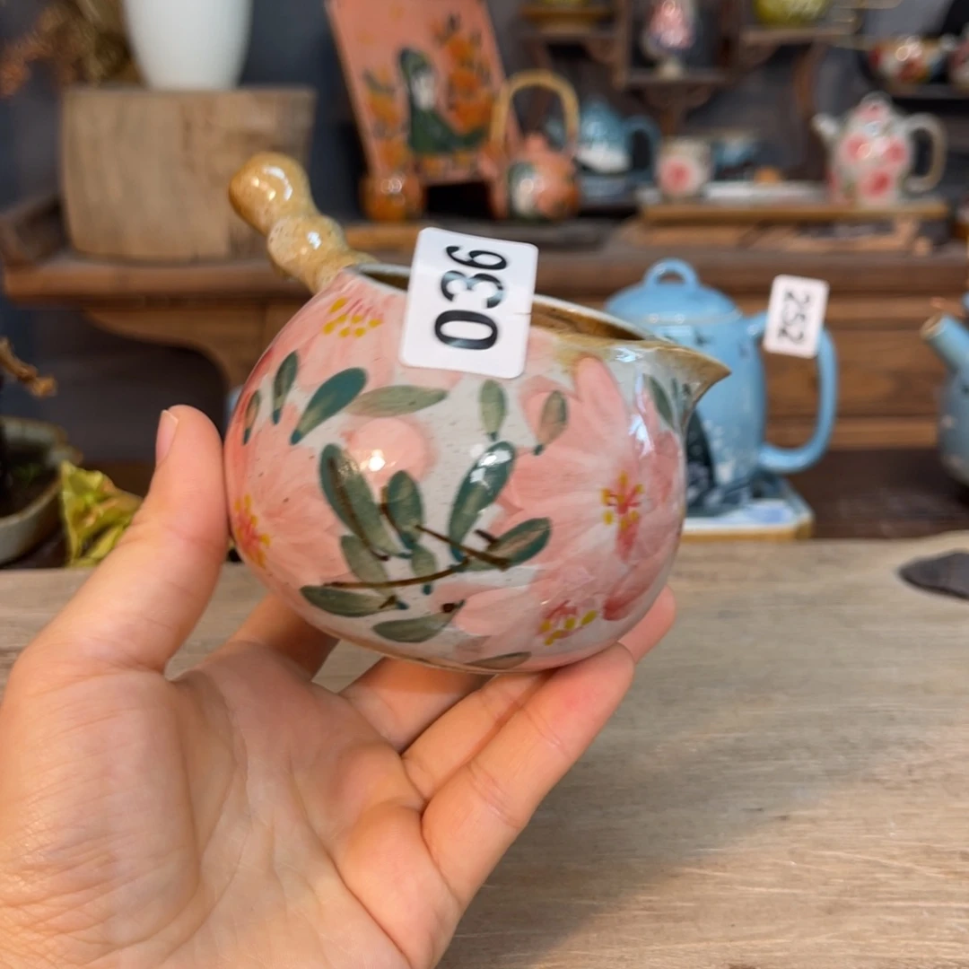 壶素浅陶瓷手工手绘