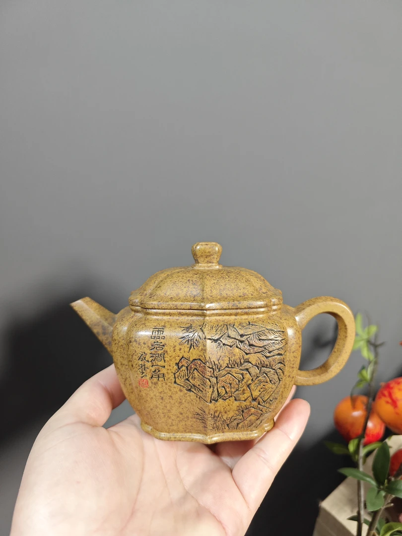 筋纹汉瓦 容量260 原矿黄金砂 研高汪成林老师全手工制作