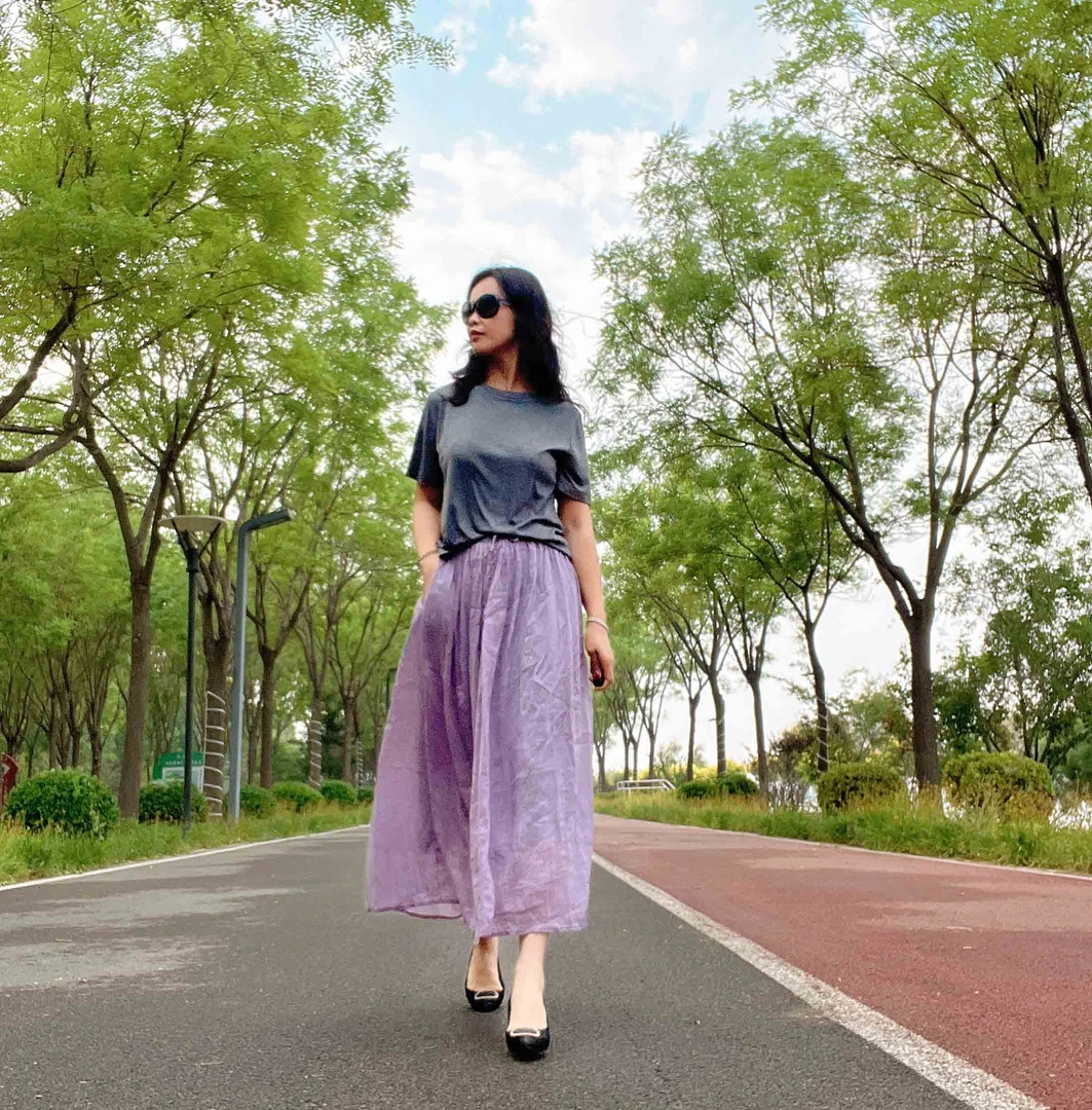 100%苎麻超细精纺纱支百褶裙慵懒风百搭半身裙夏季复古高腰A字裙