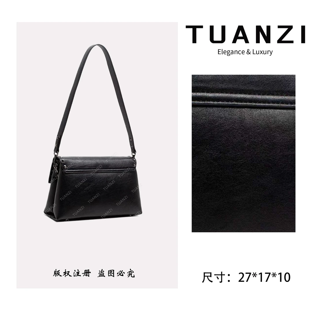 【TUAN′ZI】秋冬新款27cm原创设计女包 QYX-98079-黑色