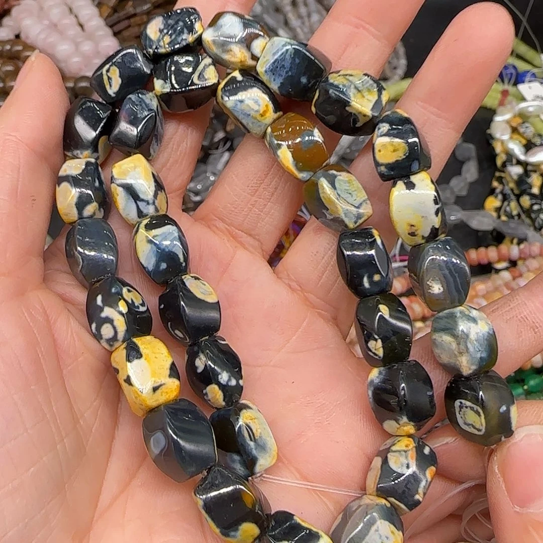 玛瑙/玉髓合金珠宝半成品奶皮玛瑙8mm一条