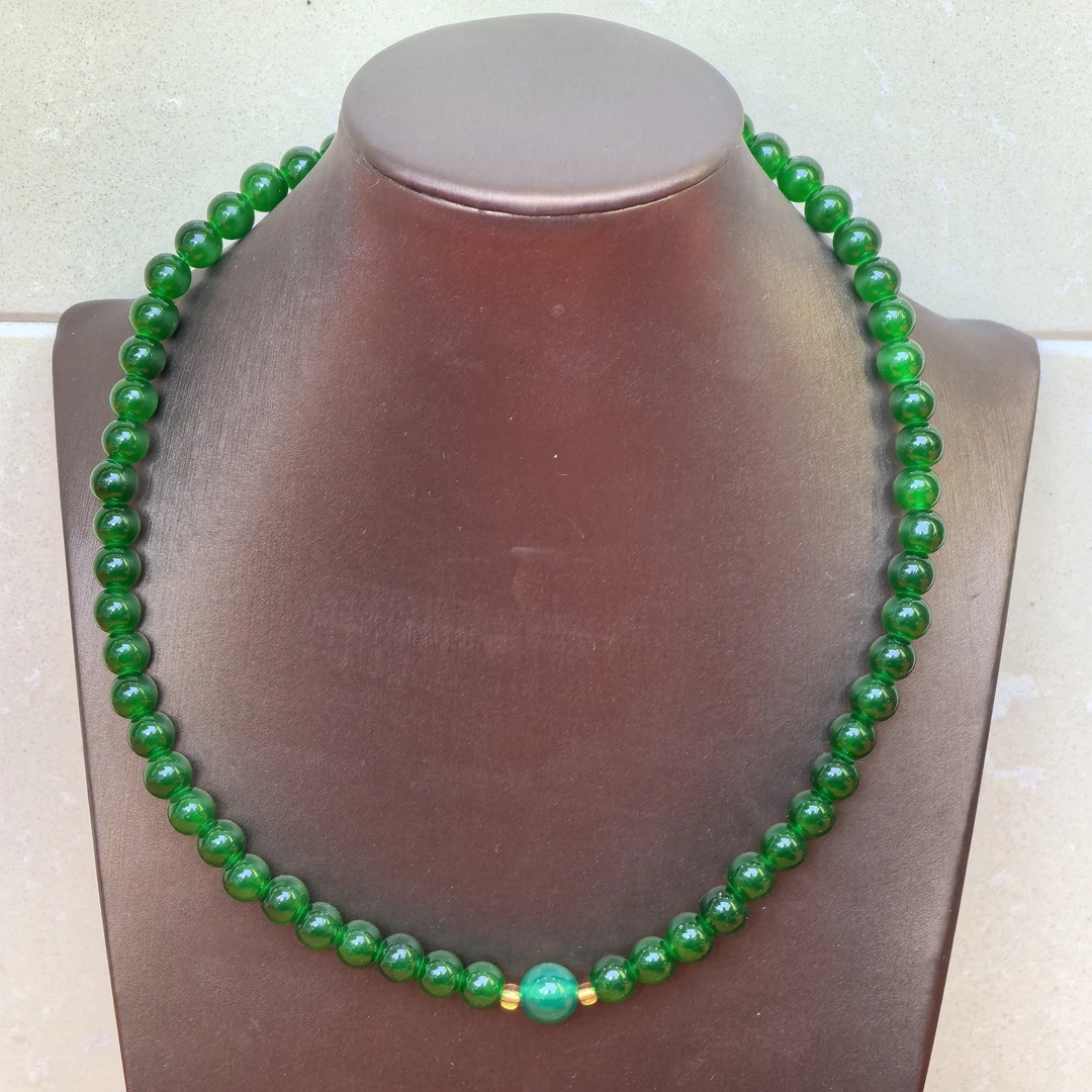 新娘爆款满绿妈妈玛瑙优雅项链赠妈妈手链B39