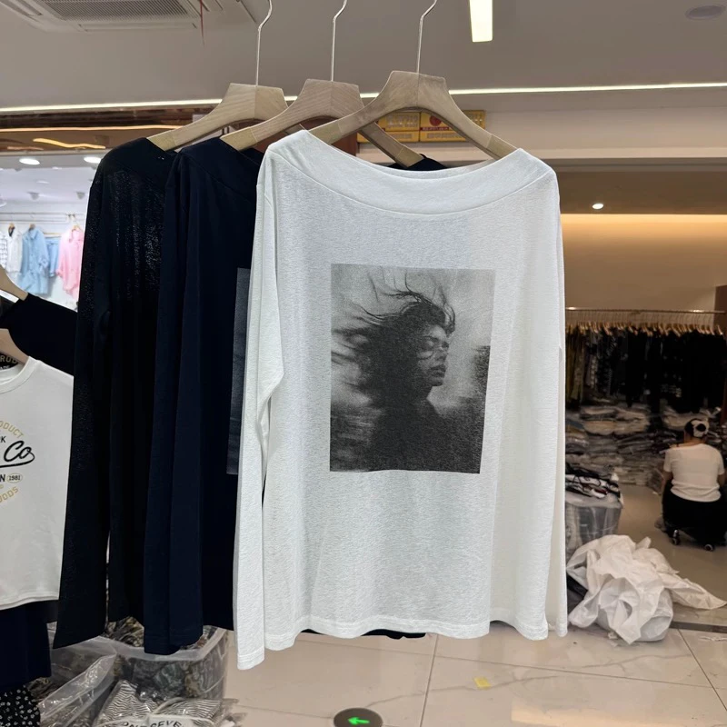 青青家 一字肩琉璃纱长袖