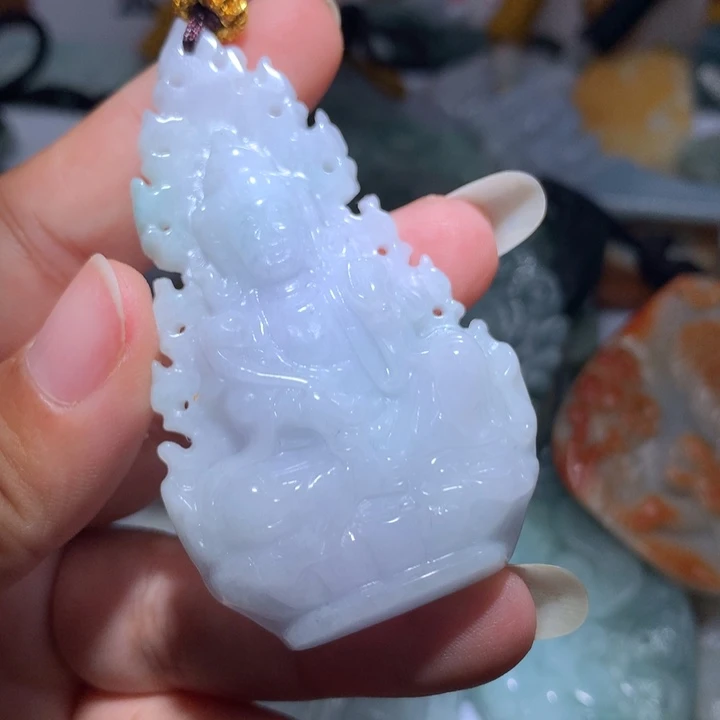 翡翠未镶嵌颈饰保真天然A货翡翠