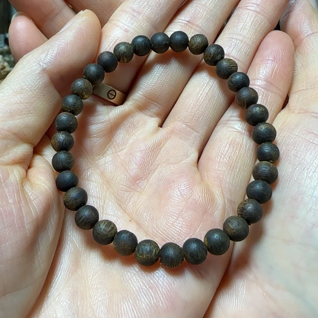 手串沉香绿奇楠沉香沉水圆珠单圈06手串